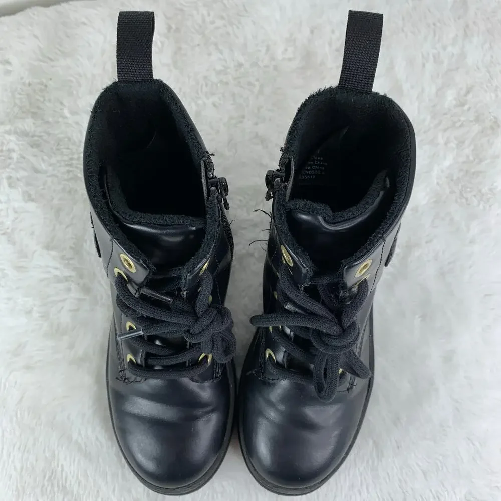 H&M Minnie Mouse Lined Black Boots Girls Size 11